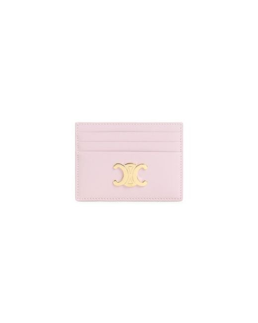 Céline Blue Triomphe Signature Leather Card Holder