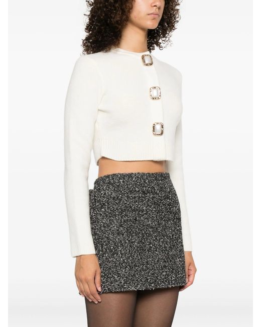 Self-Portrait Vest Verfraaid Met Knopen in het White