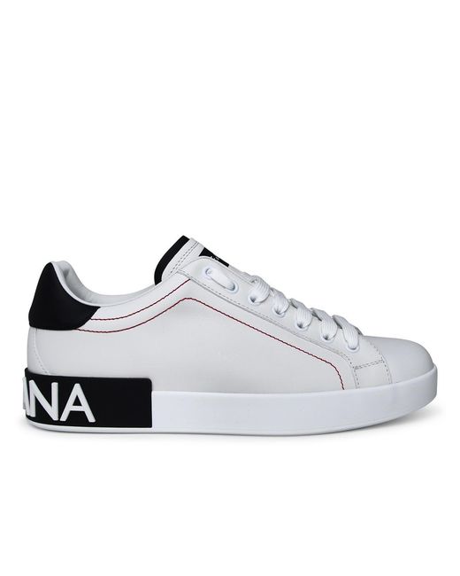 Dolce & Gabbana Portofino White Lear Sneakers voor heren