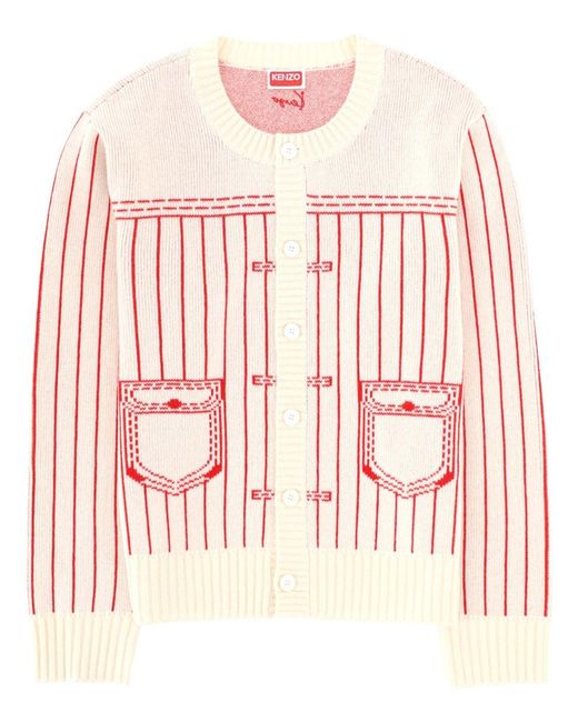 KENZO Pink Carigan "Trompe 'Oeil" for men
