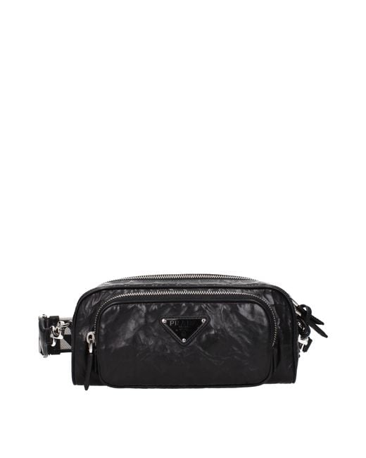Prada Black Borse A Tracolla Donna Pelle Nero