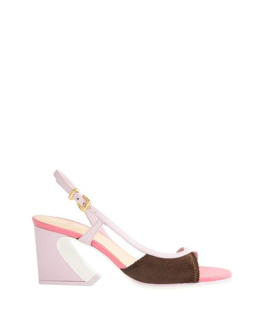 Fendi Pink Arco Leather Pumps