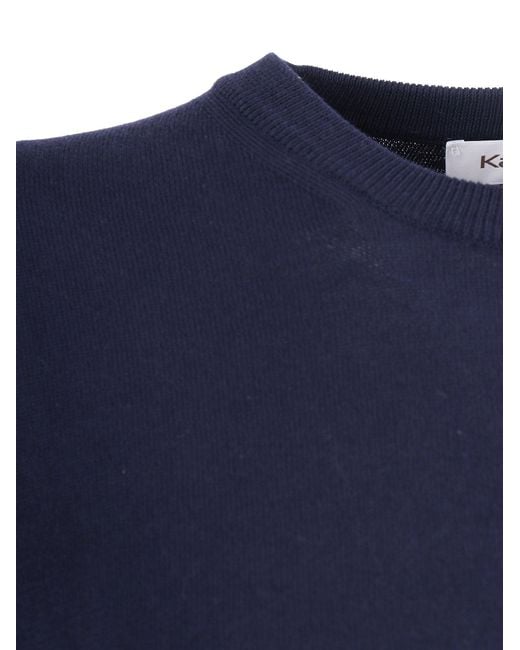 Kangra Cashmere Blue Girocollo .Corta Rasato Regular Fit