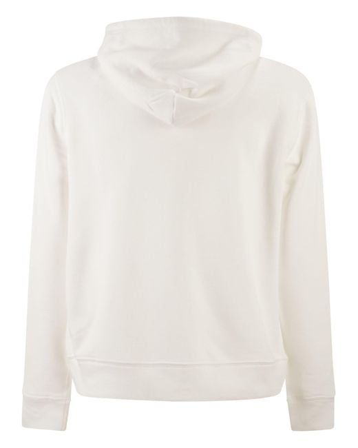 Polo Ralph Lauren White Hooded Terry Cloth Sweatshirt