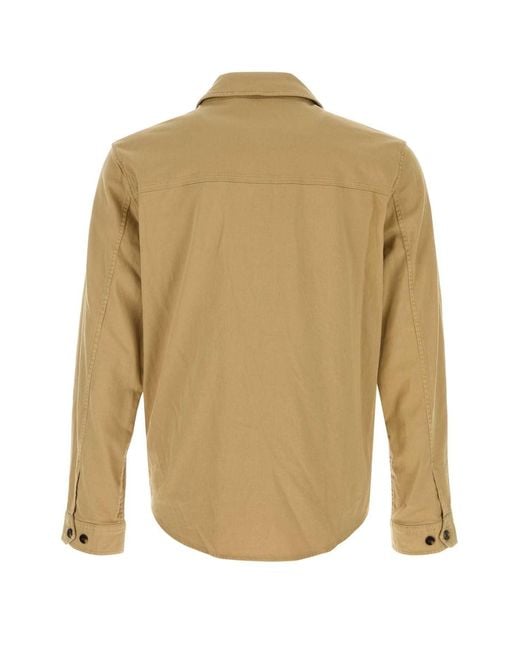 Woolrich Natural Linen Blend Safari Overshirt Gd for men