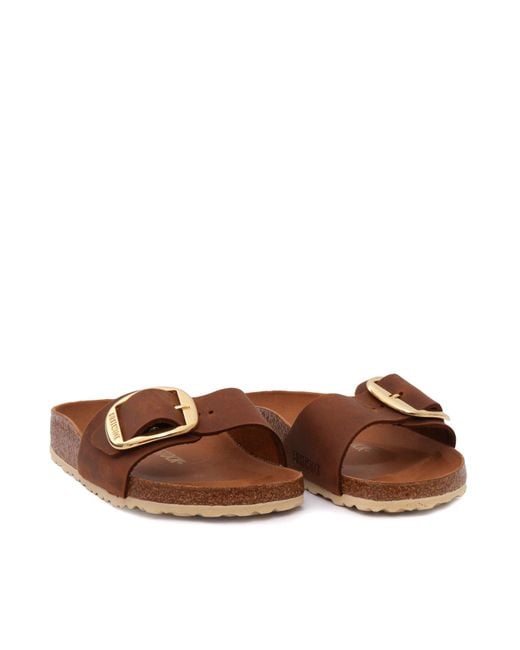 Birkenstock Brown Madrid Big Buckle Cognac, Oiled Leather, S