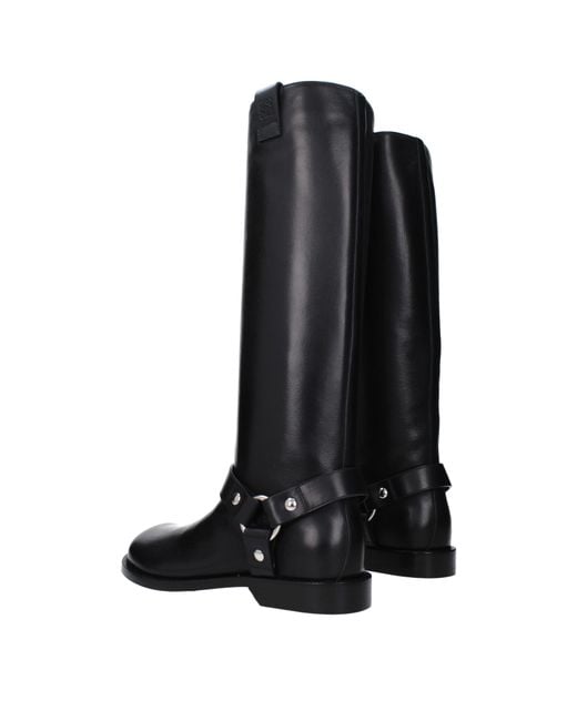 Loewe Black Stivali Campo Biker Donna Pelle Nero