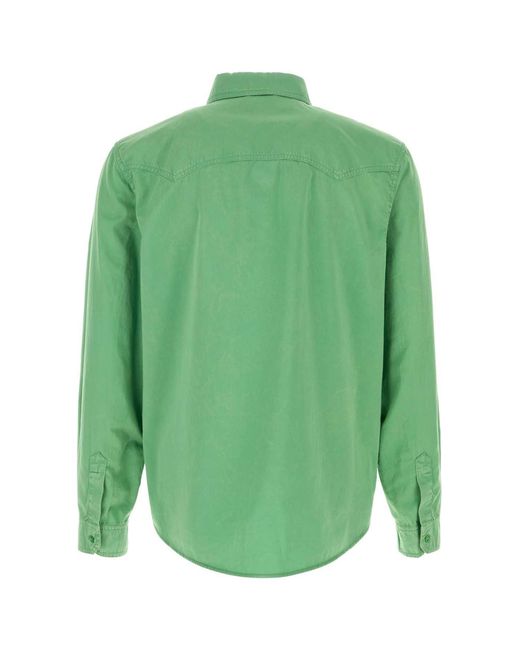 Versace Green Grass Cotton Shirt for men