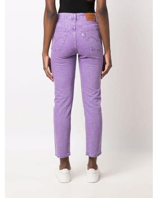 Levi s 501 Crop in Purple Lyst UK