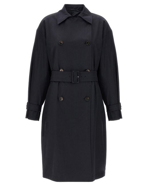 Max Mara Blue 'Ebrien' Trench Coat