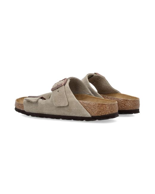 Birkenstock White Arizona Suede Sandals