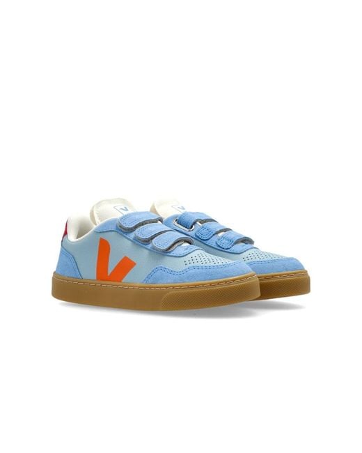 Veja Blue "V-90" Logo Sneaker