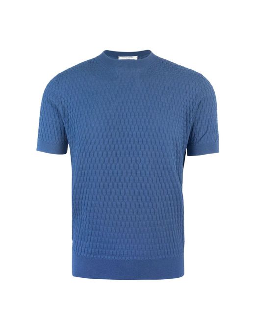 Paolo Pecora T Shirt Operata Blu in Blue für Herren