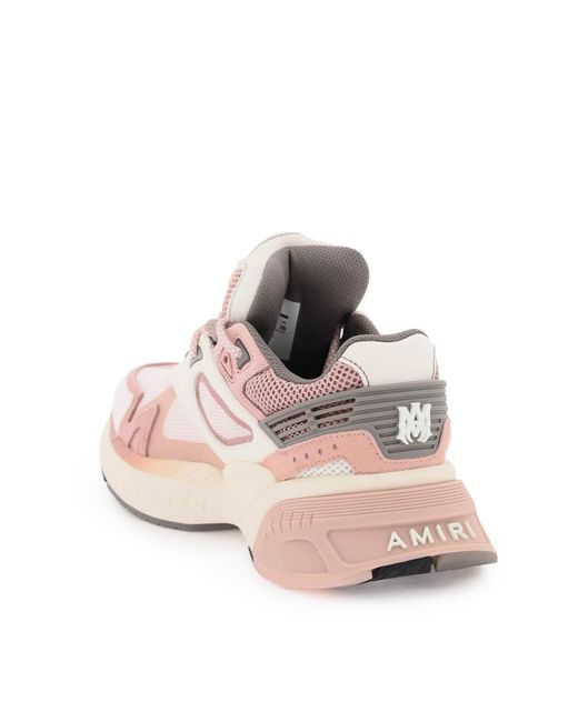 Amiri Pink Mesh und Leder Ma -Sneaker in 9