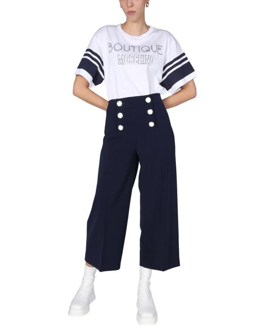 Boutique Moschino Blue Wide Leg Trousers
