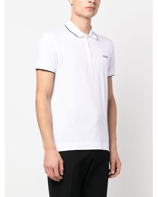 Zegna E7358 A5 B746 Man T -shirt En Polo in het White voor heren