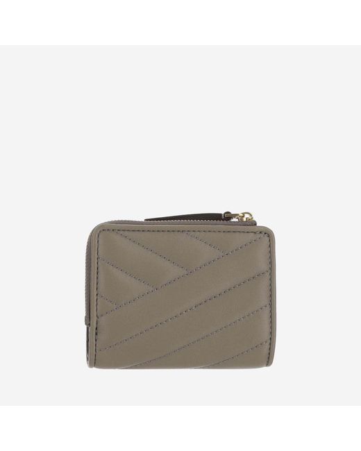 Tory Burch Gray Kira Chevron Double Wallet