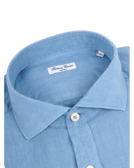 SARTORIA DEL CAMPO-SONRISA Blue Shirt Cotton for men