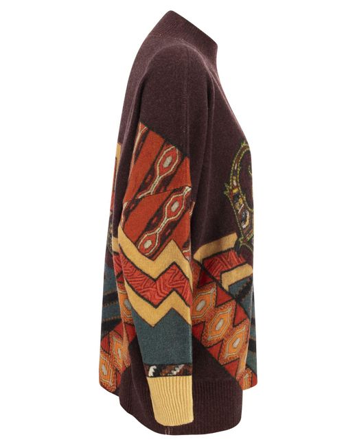 Suéter de lana con estampado de mosaico Etro de color Red