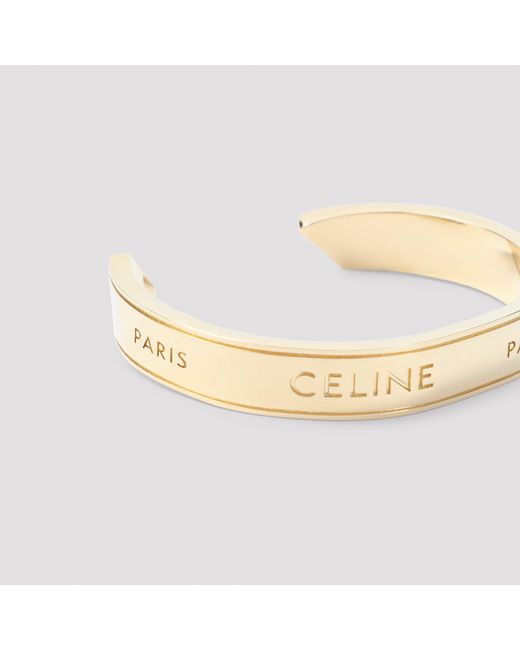 Céline Metallic Cuff Bracelet With Mini -Inspired Profile