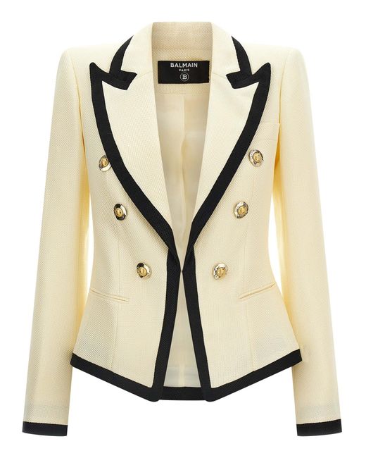 Maxi Blazer Blazer Balmain en coloris Natural