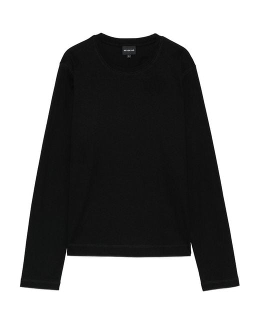 Herskind Black Cotton Crewneck Sweater