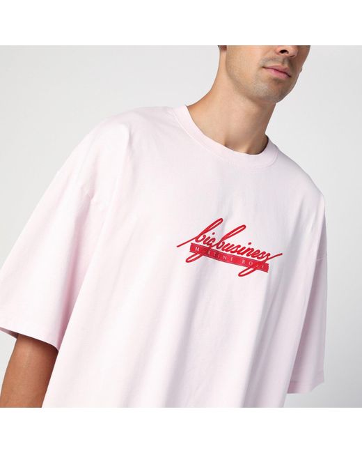 Martine Rose White Oversized Cotton Logo T-Shirt for men