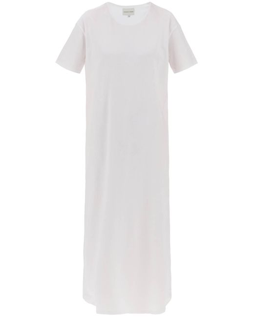 Loulou Studio Maxi Arue Organic Pima Cotton Dress in het White