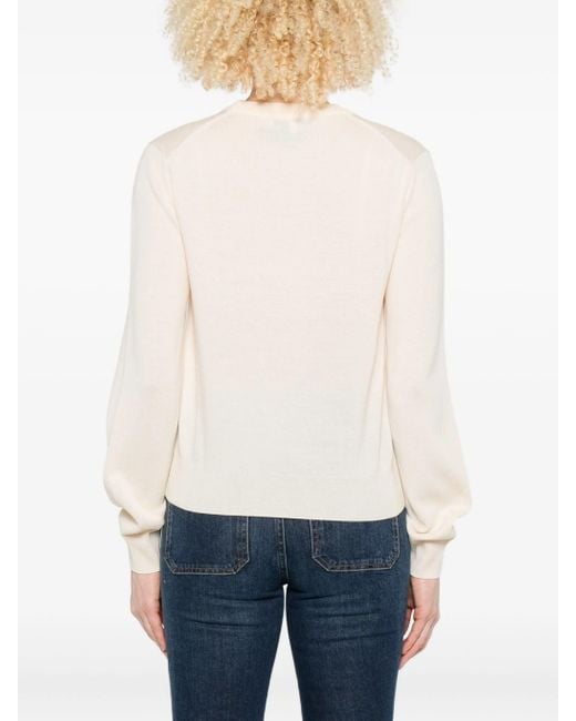 Maison Kitsuné White Baby Fox Merino Regular Jumper