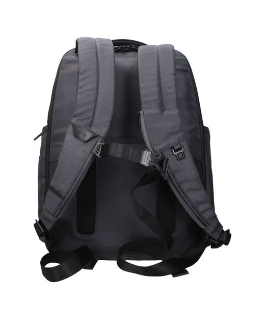 Piquadro Black Backpacks And Waist Bags For Recycled Nylon