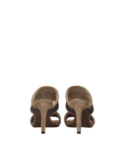 Brunello Cucinelli Metallic Sandals Suede