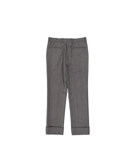 Prada Gray Straight Trousers for men