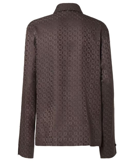 Fendi Brown Ff Jacquard Shirt