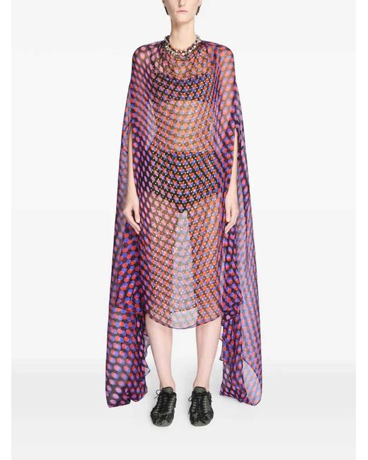 Dries Van Noten Purple Polka Dot Dress