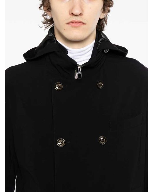 Montecore Black Double-Breasted Jacket With Hood