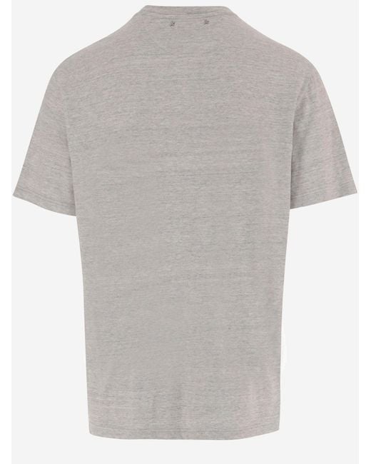 Golden Goose Deluxe Brand Gray Cotton T Shirt With Print