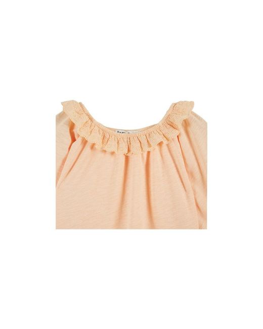 Emile Et Ida White T-Shirt Jersey Flamme Brode