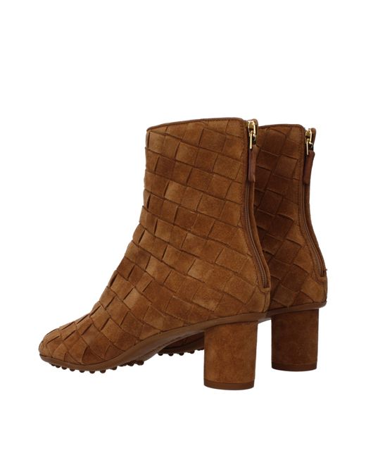 Bottega Veneta Brown Stivaletti Atomic Donna Camoscio Marrone/Caramello