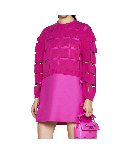 Valentino Pink Ausschneiden Wollpullover