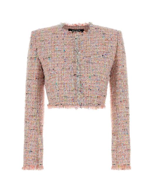 Balmain Pink Tweed Blazer