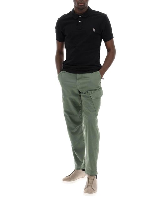 Slim Fit Polo en algodón orgánico PS by Paul Smith de hombre de color Black