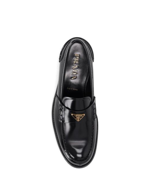 Prada Leder-Loafer in Black für Herren