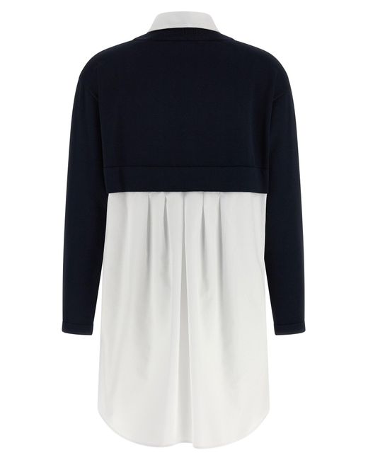 Elisabetta Franchi Blue Multi-Layered Dress
