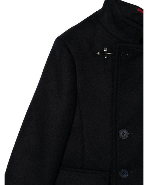 Fay Black Double Breasted Coat