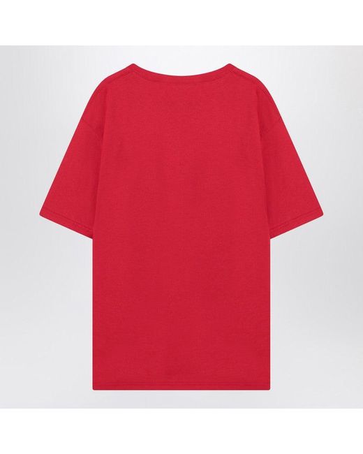 Valentino Red T Shirt With Chez Print
