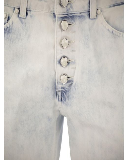 Jeans sueltos de Koons con botones con joyas Dondup de color Gray