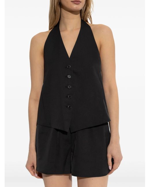Helmut Lang Tanktop Met Halternek in het Black