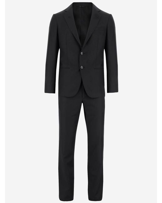 Giorgio Armani Black Wool And Cashmere Suit for men