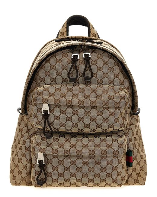 Gucci Brown Medium Gg Backpack for men