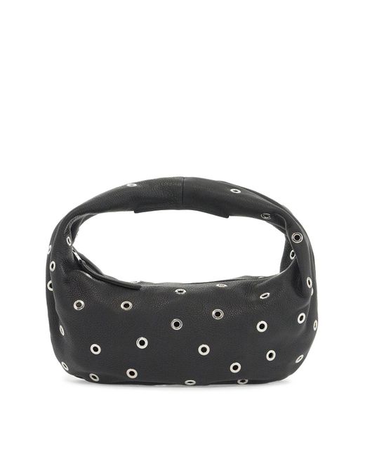 Khaite Black Medium Olivia Hobo Bag With Eyelets
